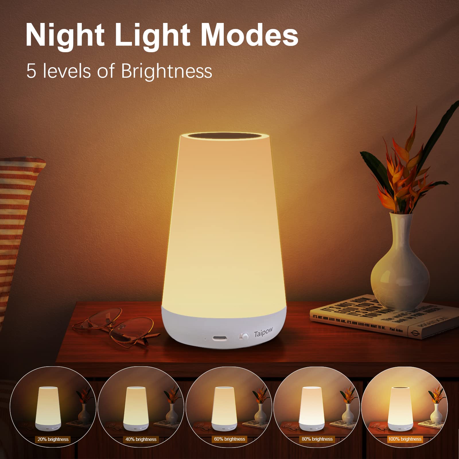 Touch Lampada da Comodino con Telecomando, LED Lampada da Tavolo Senza Fili con 13 Colori, Luce Notturna Bambini per Camera da Letto, Cameretta dei Bambini Soggiorno