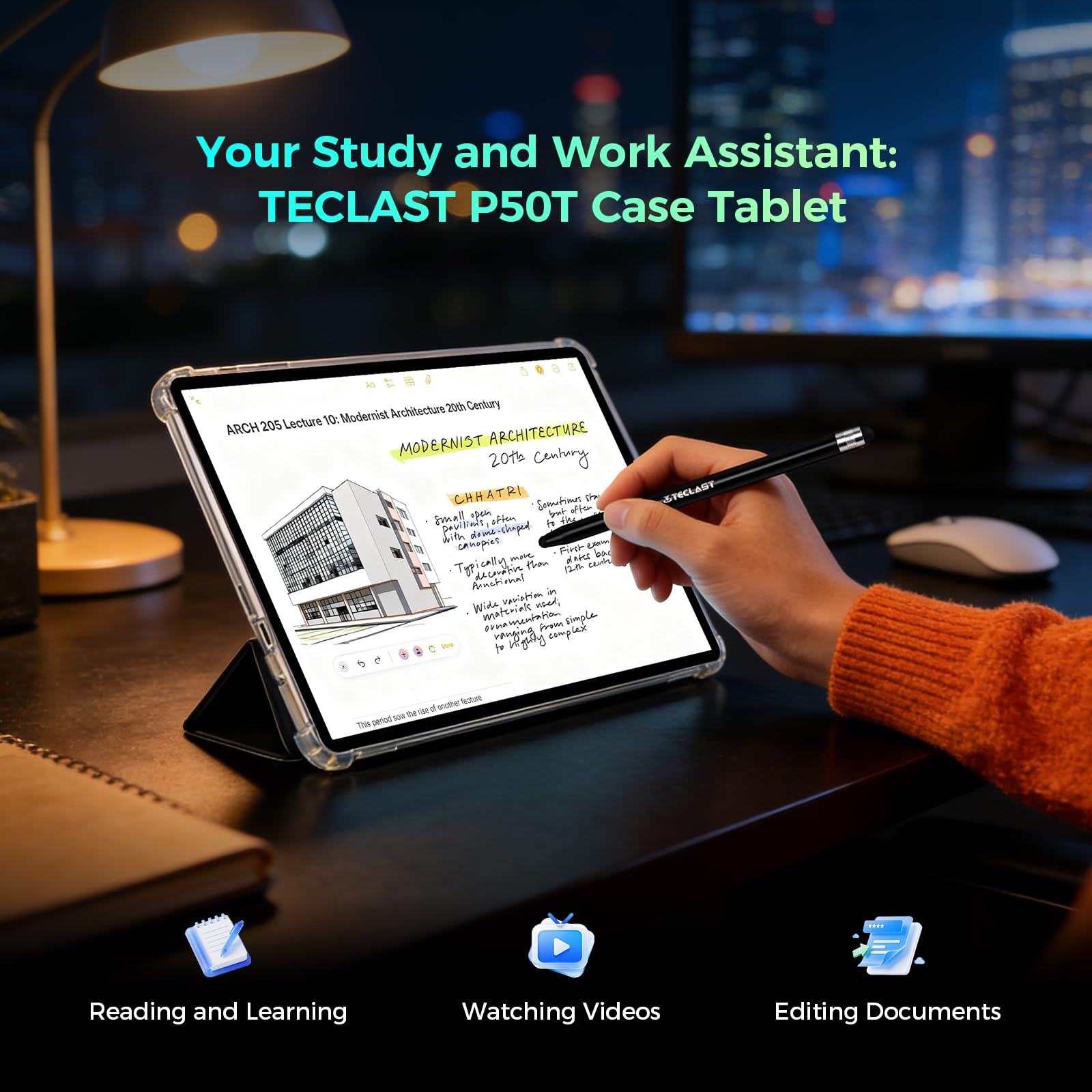 TECLAST P50T Android 16 Tablet 11 Pollici Gemini AI, 90Hz Display, 2GHz Octa Core, 2.4G+5G WiFi, 12GB RAM 128GB (5TB TF), 7000mAh, Widevine L1, 13MP, GPS/BT5/OTG, Tablet con custodia+penna