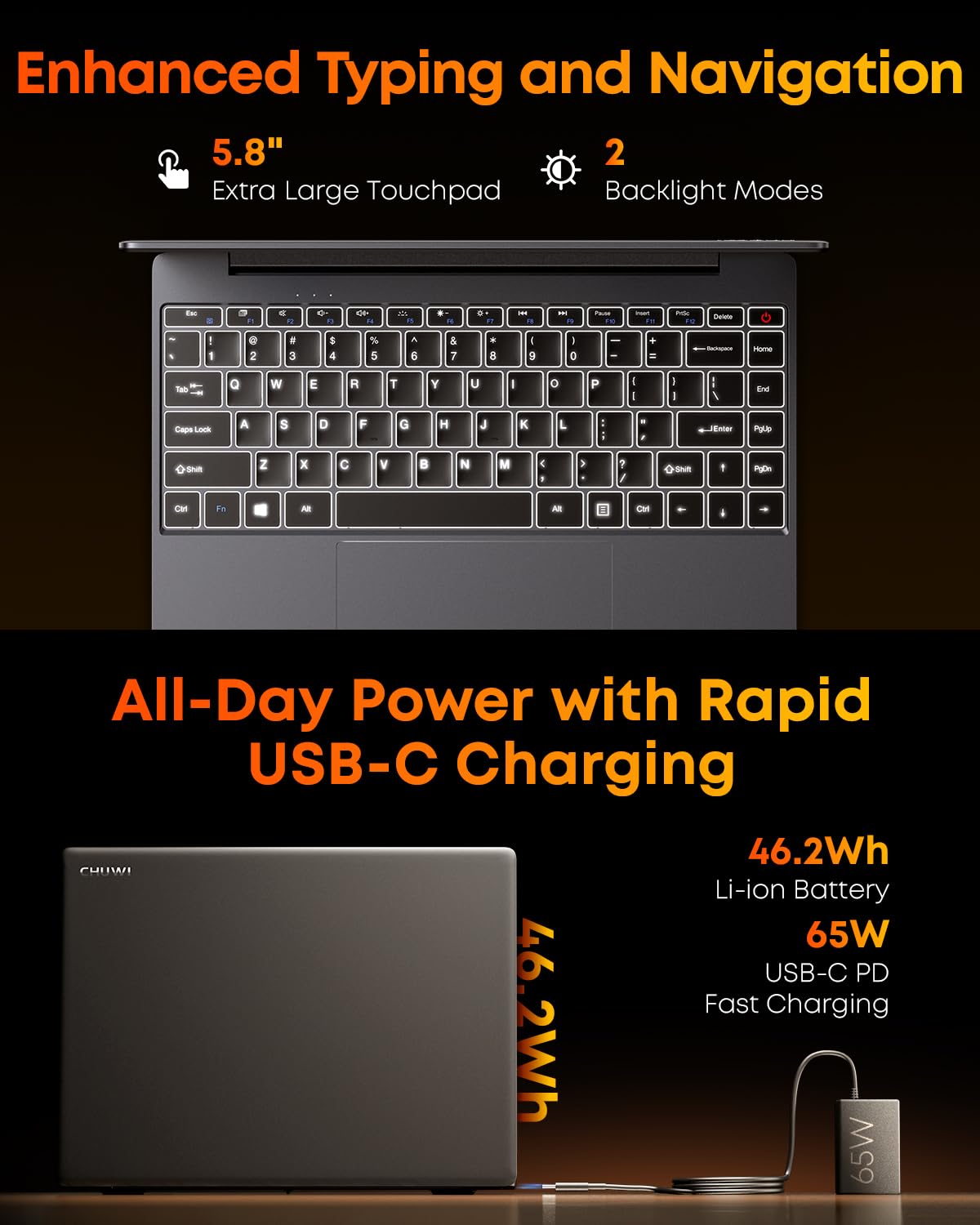 CHUWI Computer portatile da gioco, 16 GB RAM 512 GB SSD, AMD Ryzen 5 (Beat i7-1355U) | Display IPS 2160 x 1440, tastiera retroilluminata, WiFi6, BT 5.2, uscita 4K a 60Hz, PC da gioco per ufficio/casa