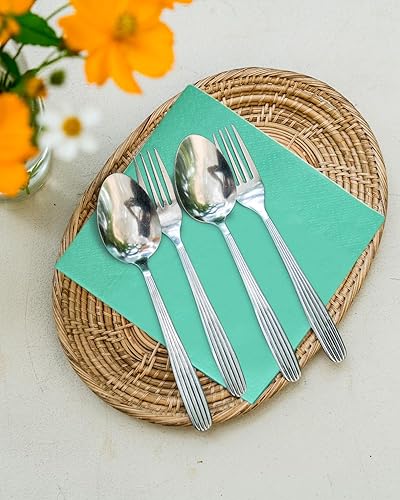 Miniatura 7 de Surprisist 240 servilletas desechables de papel verde serie 6 colores servilletas para cóctel, cumpleaños, boda, fiesta, almuerzo, servilletas de