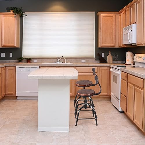 Miniatura 23 de Topower Taburete de cocina de granja, taburete de mostrador industrial, asiento redondo de cocina decorativo, altura estándar, taburetes de bar