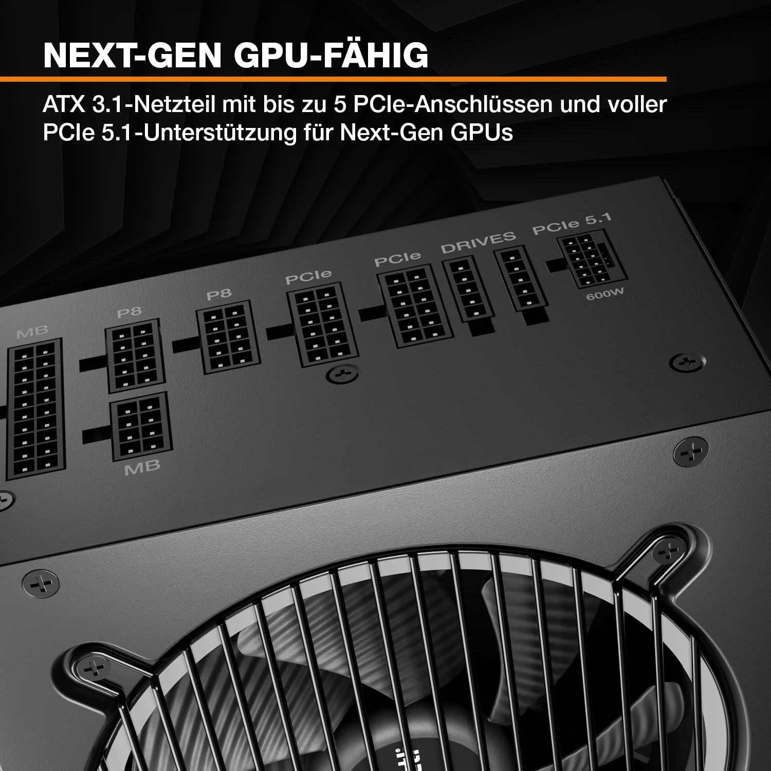 be quiet! Pure Power 13 M 850W Netzteil, 80 Plus® Gold Effizienz Ansicht 4