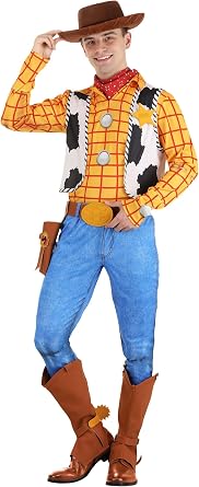 Mens Disney Deluxe Woody Toy Story Costume - Adult Sheriff Woody Costume For Halloween