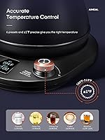 Vista 2 de Hervidor eléctrico de cuello de cisne con control de temperatura, hervidor eléctrico para café y té, interior de acero 100% inoxidable