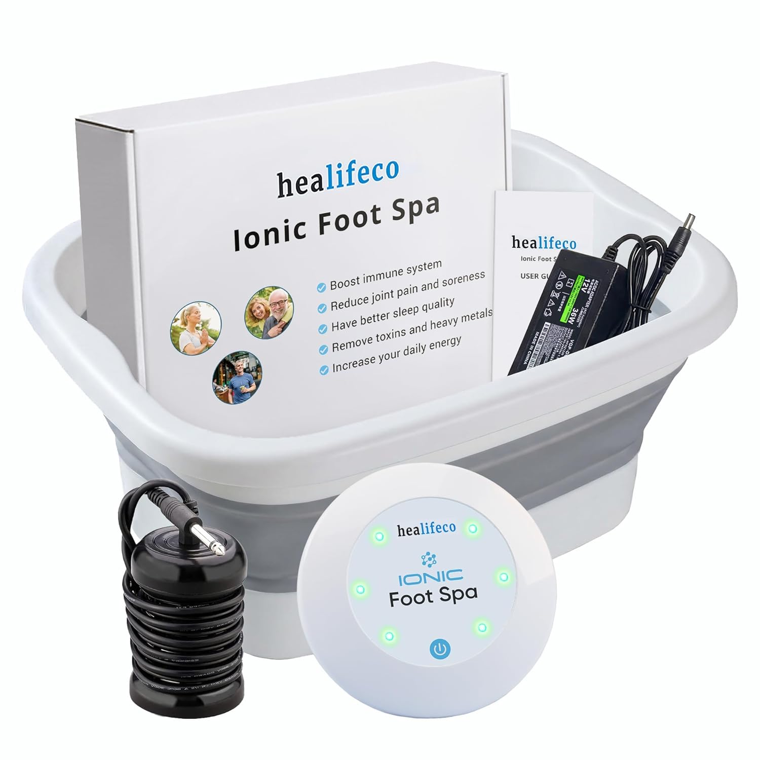 Ionic Foot Spa Healifeco Desintoxicante para Pies con Tina