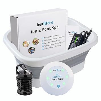 Ionic Foot Spa by Healifeco Ion Foot Bath Detox Machine - For Toxins & Heavy Metals Activates 2,000 Foot Detox Nodes Easy 30-Min Home Detox 90,000+ Happy Users Trust It - With Basin