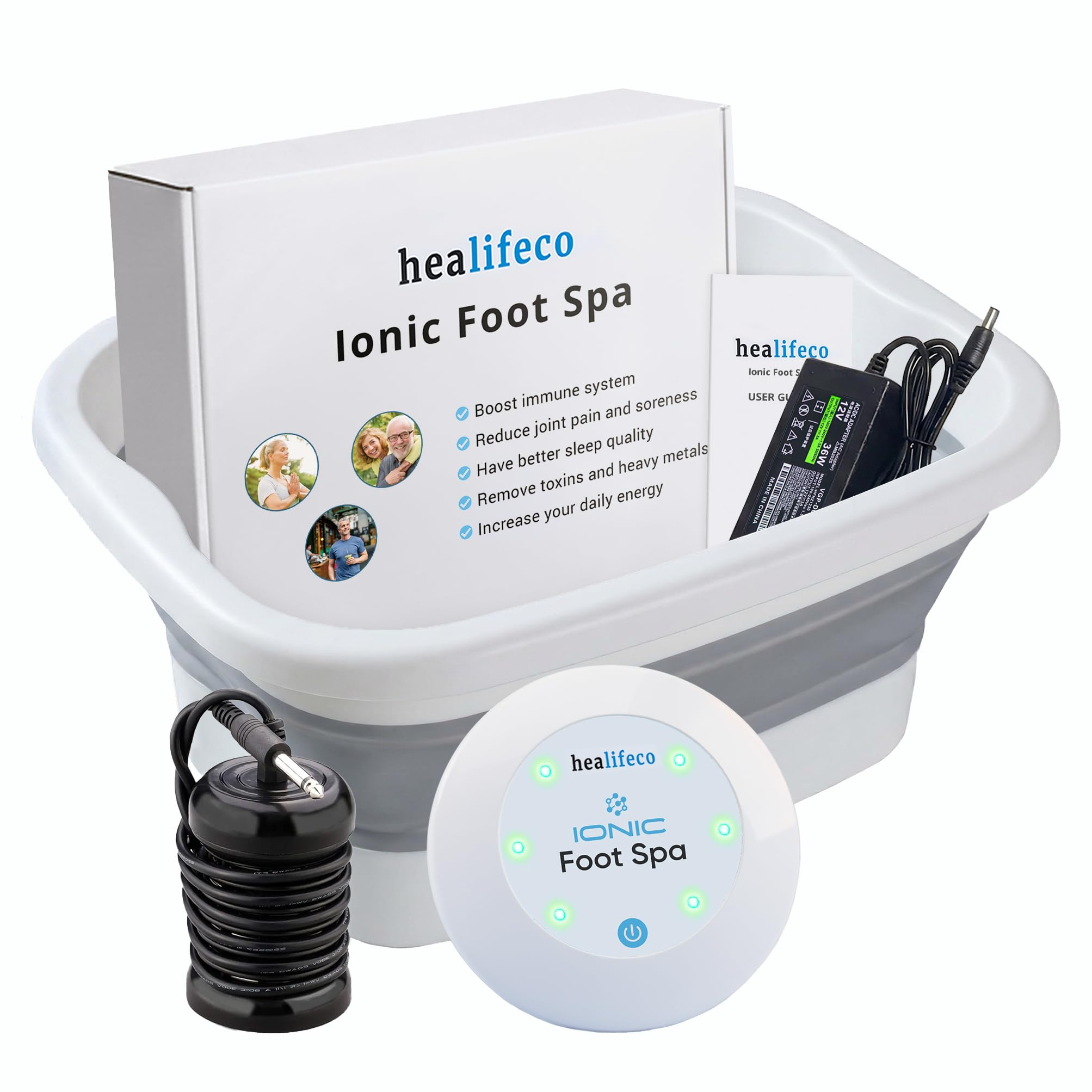 Photo 1 of Ionic Foot Spa by Healifeco – Ion Foot Bath Detox Machine - For Toxins & Heavy Metals – Activates 2,000 Foot Detox Nodes – Easy 30-Min Home Detox – 90,000+ Happy Users Trust It - With Basin