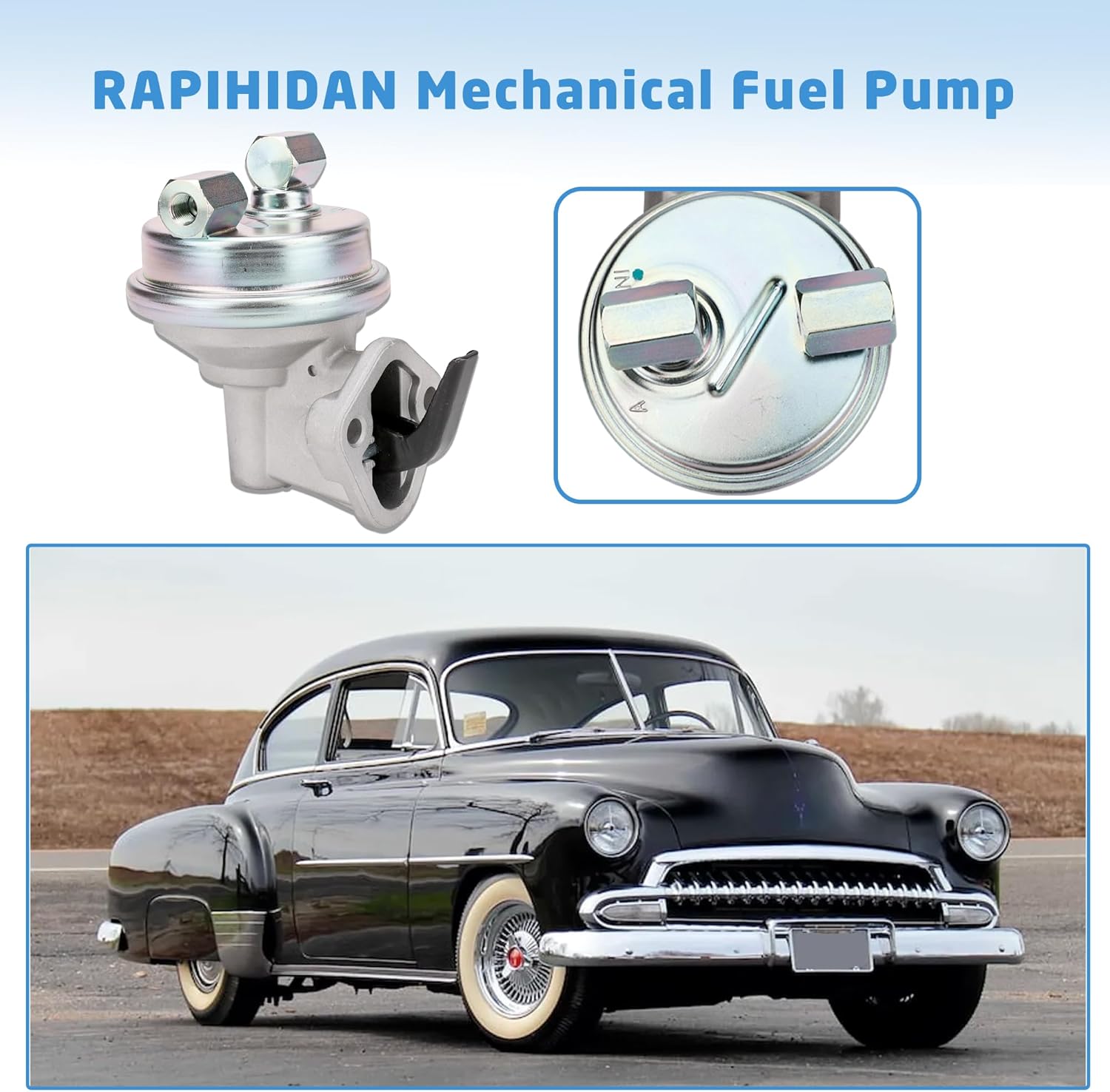 Mechanical Fuel Pump Compatible with 216 235 236 261 Chevy 6 Cylinder, Compatible with Chevrolet 1500, Bel Air, Corvette, Del Ray