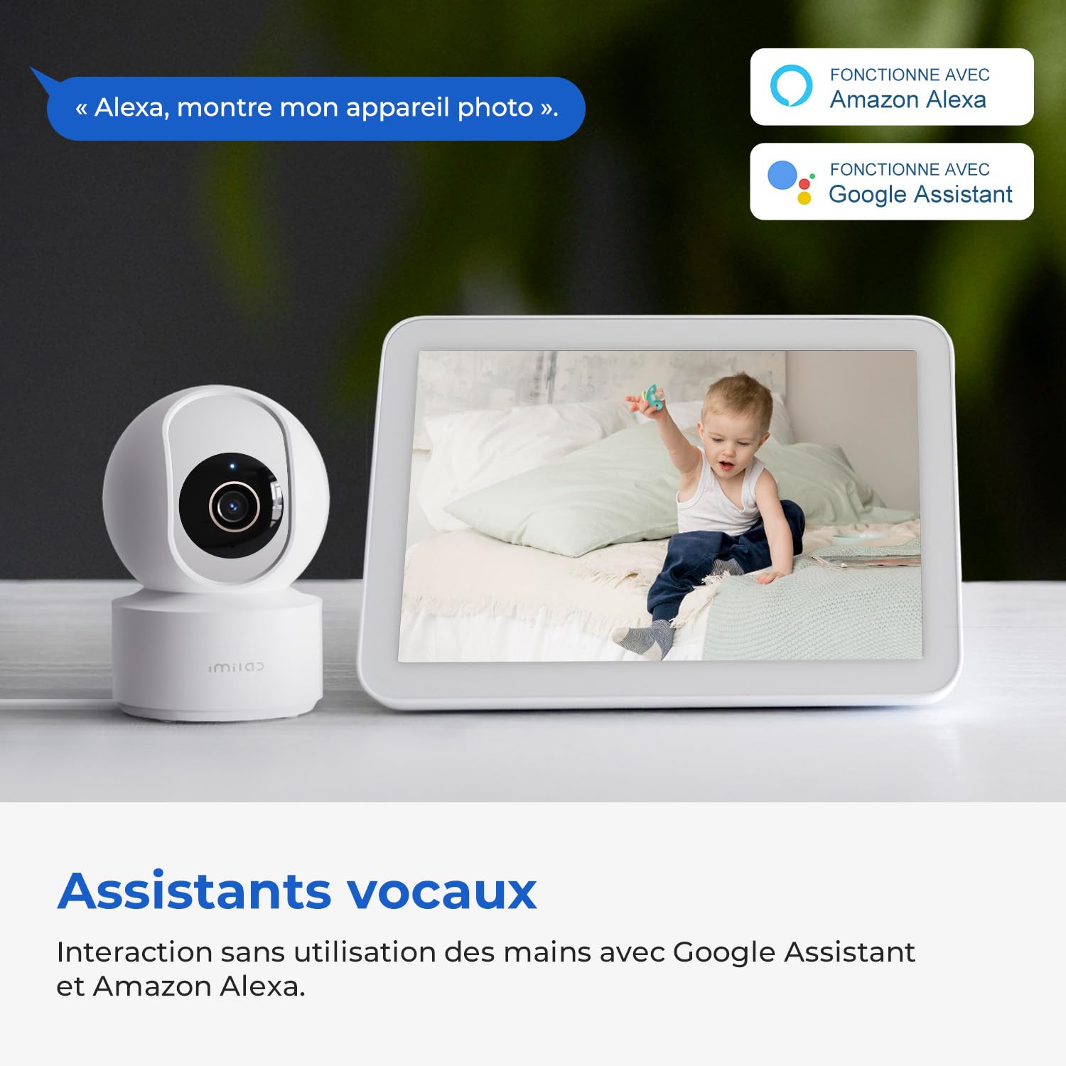 IMILAB 3K 5MP Cámara de Interior, 360° Surveillance Bébé et Animaux Camera