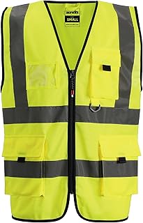 High Visibility Technical Vest Yellow Camisa de utilidades de Trabajo para Hombre
