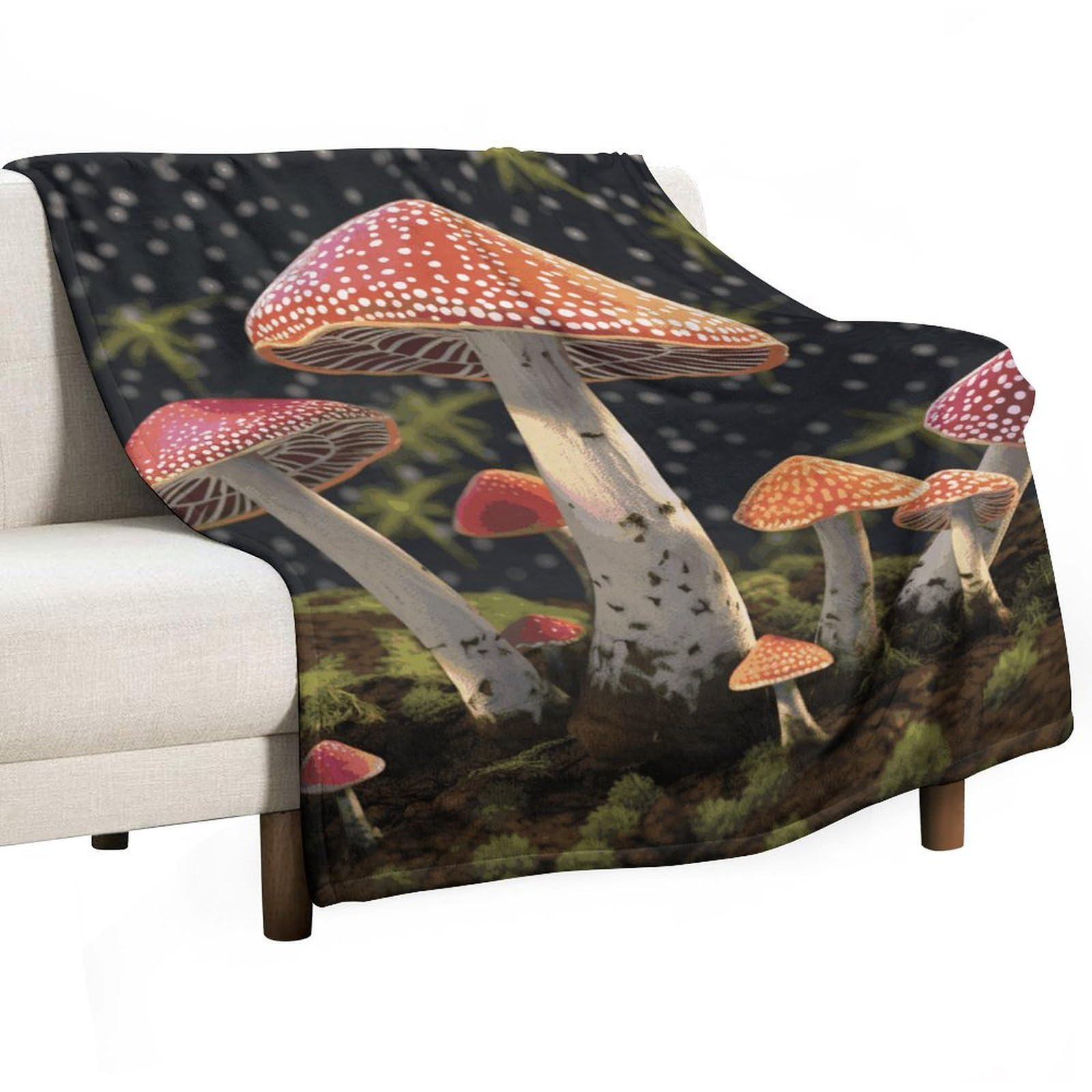 Couverture en flanelle champignons le cadeau idéal pour des moments de douceur