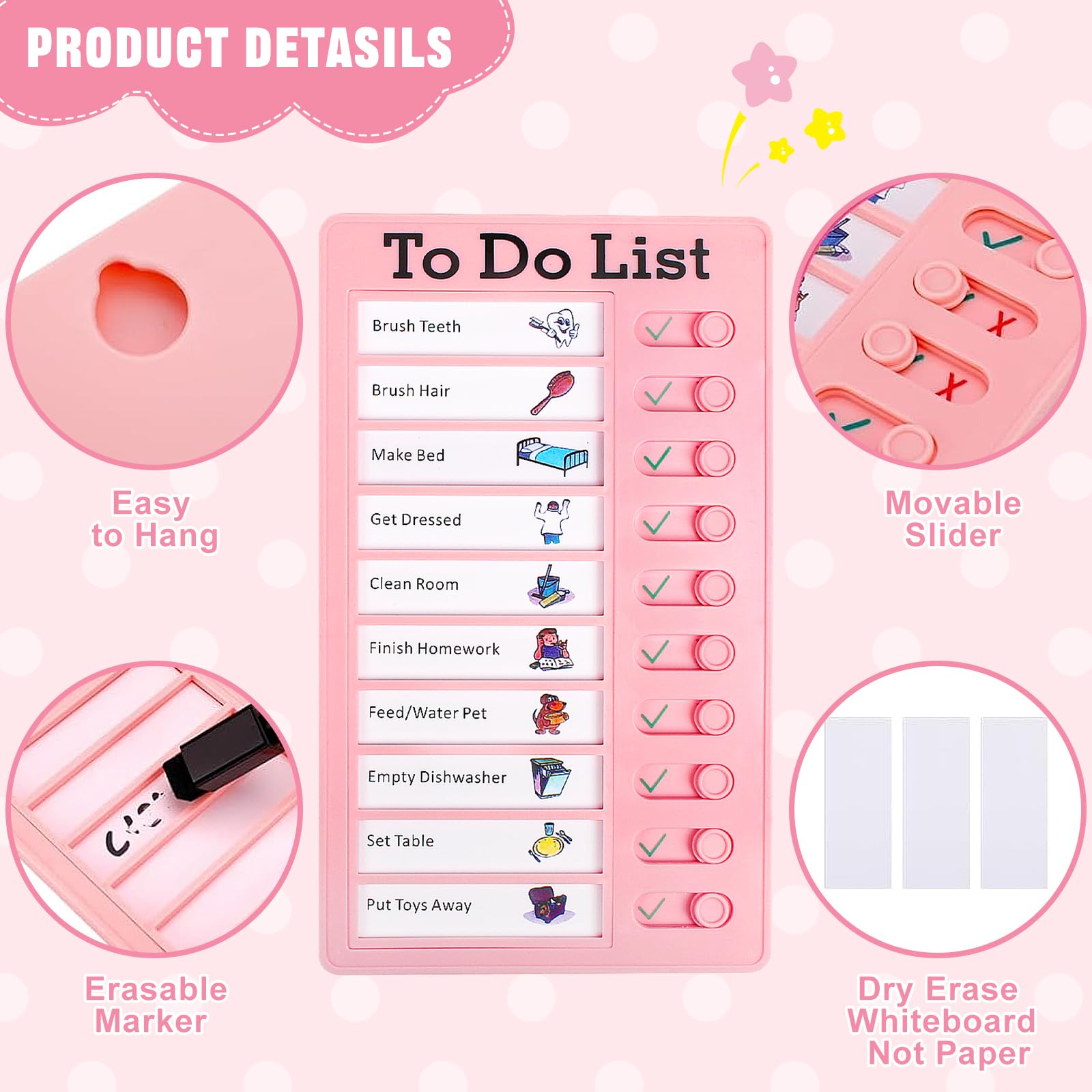 2 Pièces Routine Enfant Avec 20 Feuilles Interchangeables