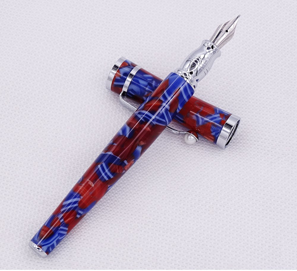 Amazon | Fuliwenセルロイド万年筆メープルリーフブルー&レッドWriting