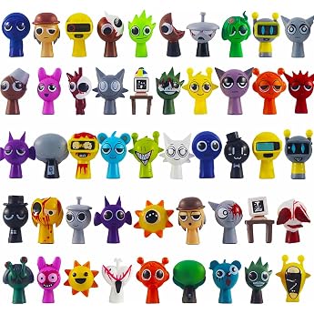 Sprunki Toy Figure Set Colourful Sprunki Action Figures for Children and Adults Gamer and Decoration Ideal for Christmas and Birthdays 48 Pieces