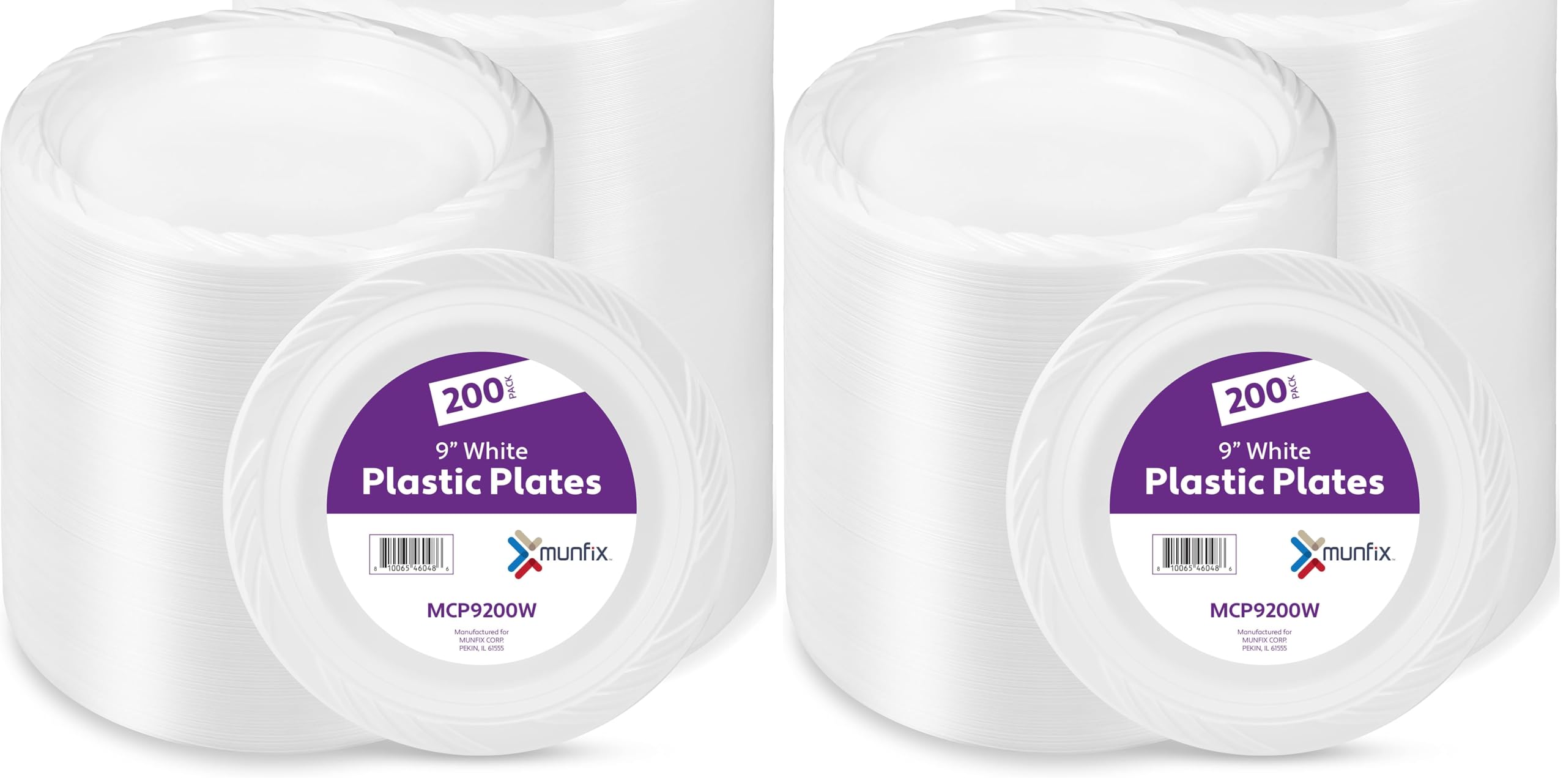 Bulk Disposable Dinner Plates - 200 White Plates -10