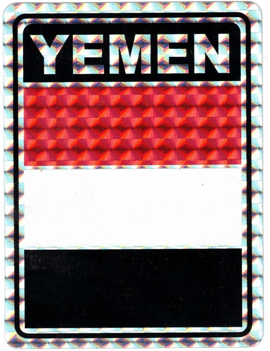 Pack of 50 Yemen Country Flag Reflective Decal Bumper Sticker DC-257