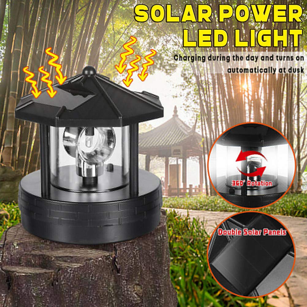 Solar Powered Outdoor Lights Solar Powered Rotating Lighthouse ...
