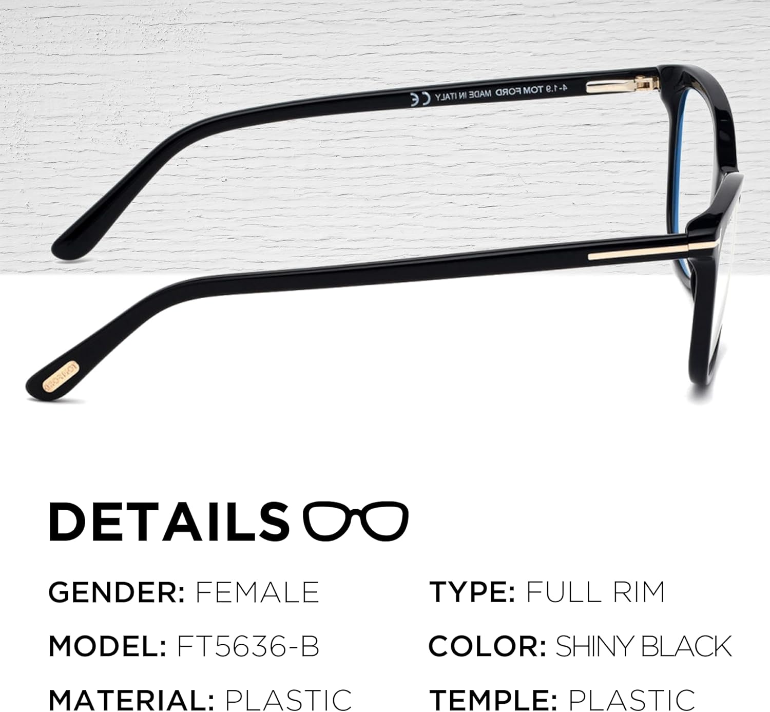 Tom Ford FT5636-B Square Shape Eyeglass Frame With Luxury Eyewear Kit - Image 2