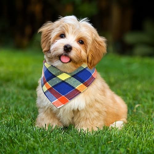 Miniatura 5 de Pañuelos de Navidad para perro, 6 piezas triangulares, lavables, cuadrados, estampados, ajustables, para perros pequeños a grandes, cachorros, gatos