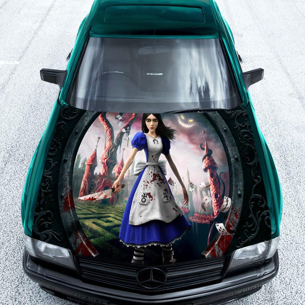 Alice In Wonderland Blood Hero Full Color Car Decal, Alice In Wonderland Blood Hero Full Color Car Sticker, KC-23 FRST (52" x 52")