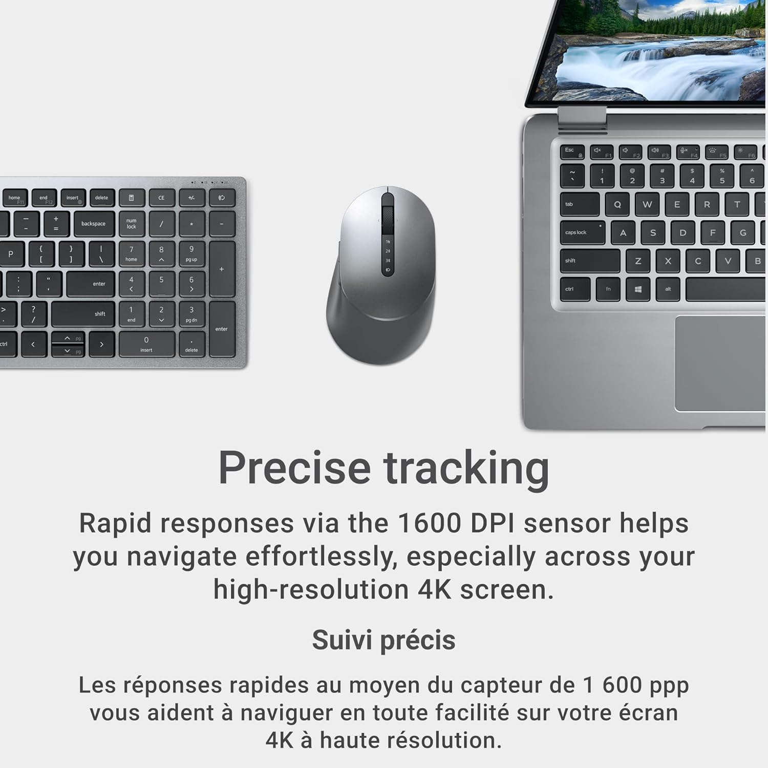 Dell MS5120W Mobile Pro Wireless Mouse – Wireless 2.4GHz, Bluetooth 5.0, Microsoft Swift Pair/Dell Pair (Windows 10 & 11 only), Optical LED Sensor - Black - Image 4