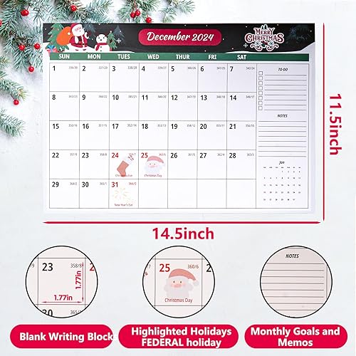 Miniatura 2 de Calendario de pared 2024-2024 para colgar en la pared, calendario grande 2024 con lista de tareas y notas, 320 calcomanías, calendario de 13 meses