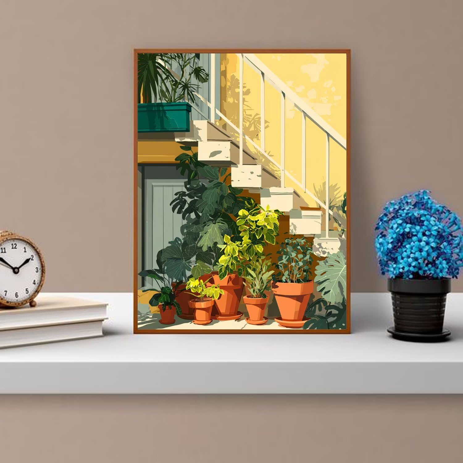 Dipingere con i Numeri Adulti piante, piante Dipingere con i Numeri Bambini DIY Kit, Set Premium con Pennelli, Decorazione Casa & Creativo Regalo di Compleanno, Attività di Tempo libero 90x120cm z-341