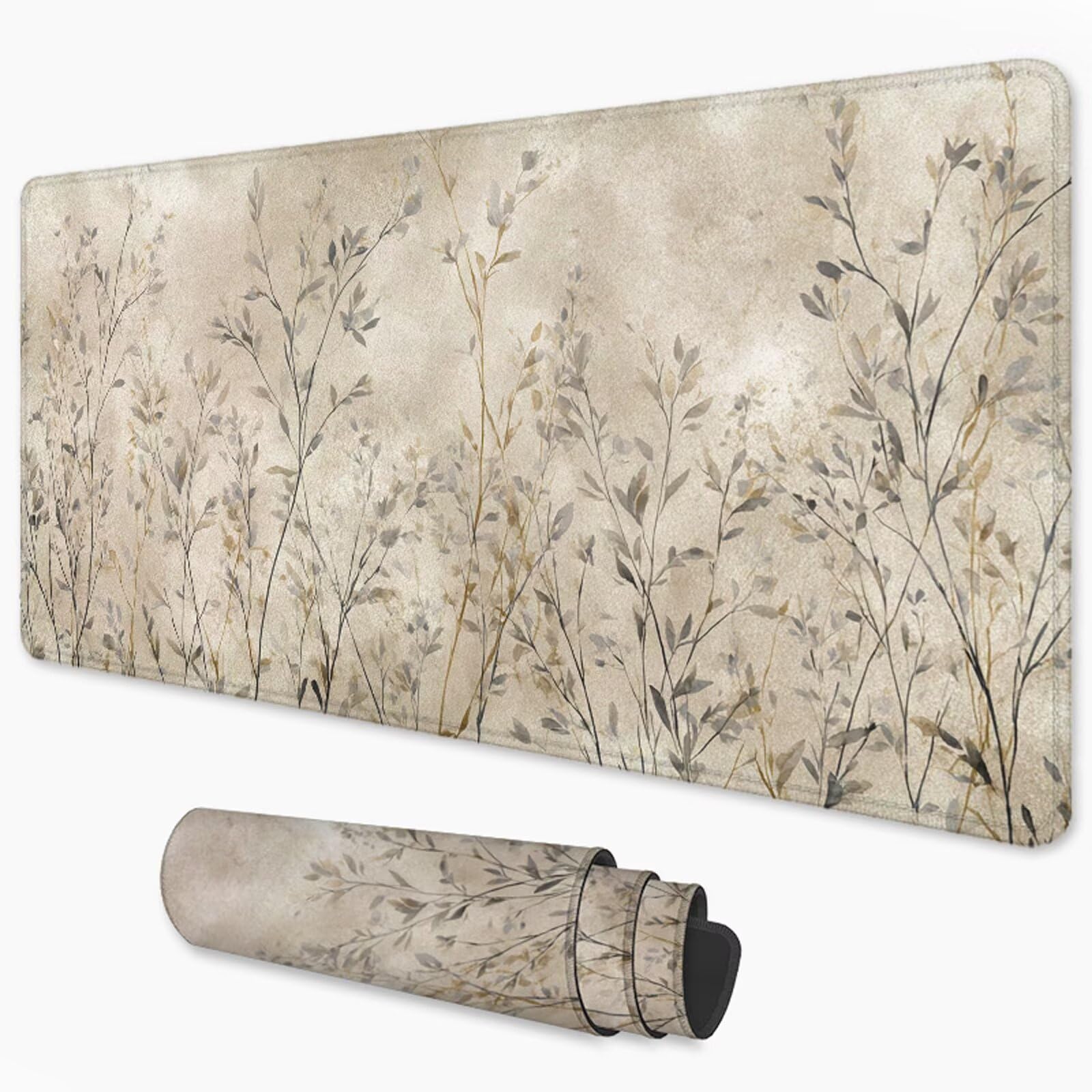 Jesienna podkładka pod mysz XXL 1000 x 500 mm duża antypoślizgowa podkładka pod mysz do gier akcesoria biurowe, wodoodporna podkładka pod mysz z zamykaną krawędzią do biura, domu i pokoju zabaw