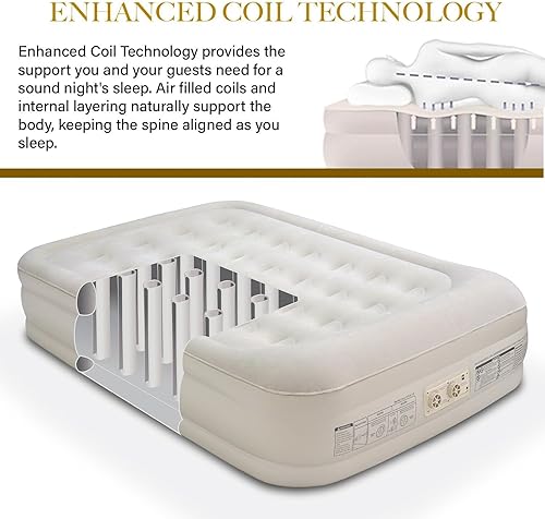 Vista 57 de King Koil colchón de aire elevado y de lujo de tamaño california king con bomba de aire integrada de alta capacidad de corriente alterna de 120 V