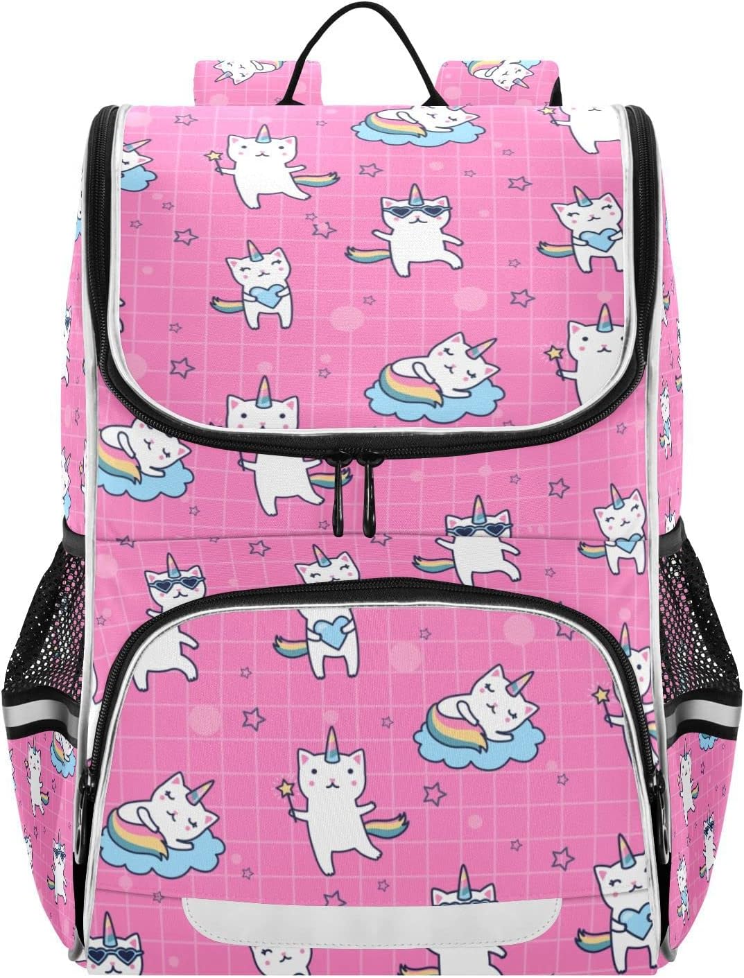 School Backpacks for Teens Boys Girls,for Elementary School Lightweight Travel Backpack with Adjustable Chest Strap (Cat) Suitable for ages 6-12 Student