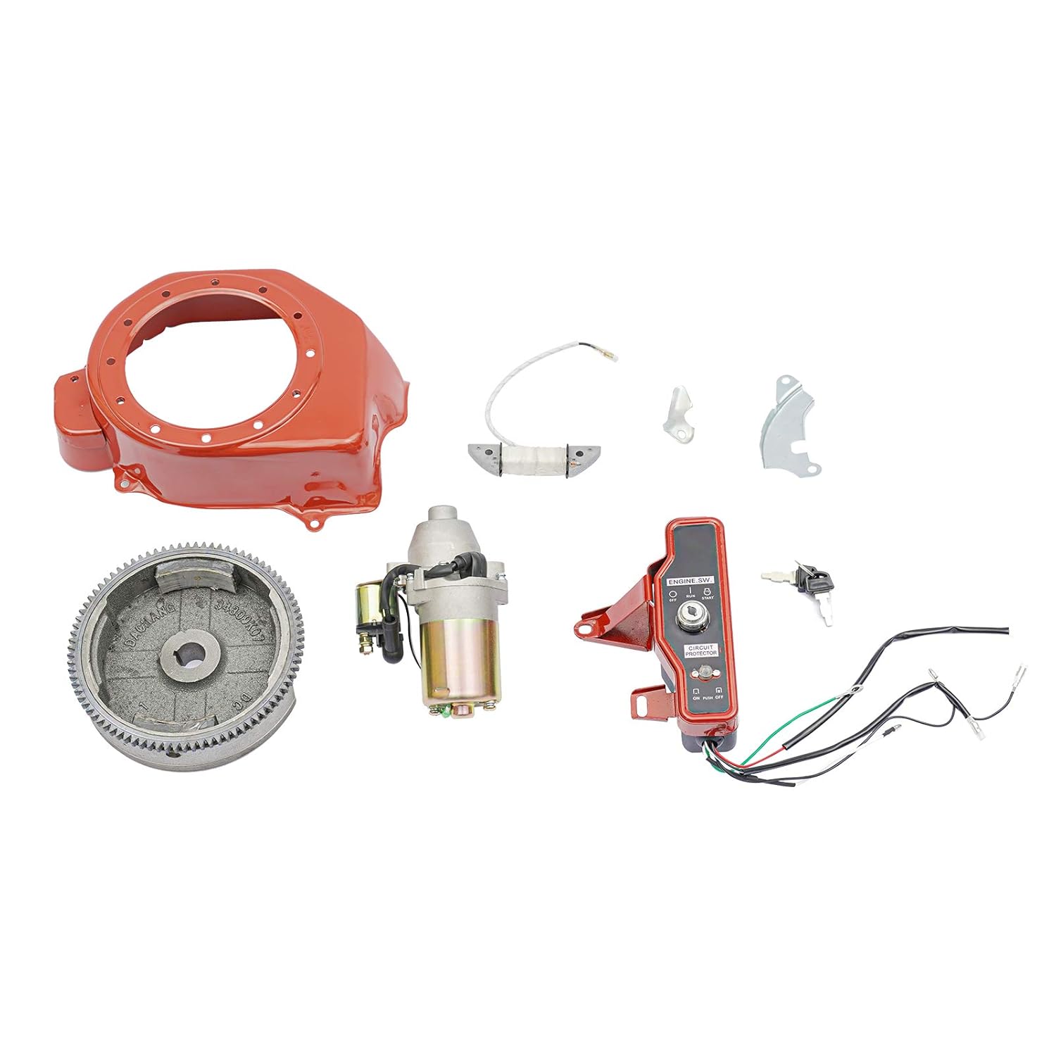 TFCFL Electric Start Kit Starter Motor FlyWheel Fit Honda GX160 5.5HP