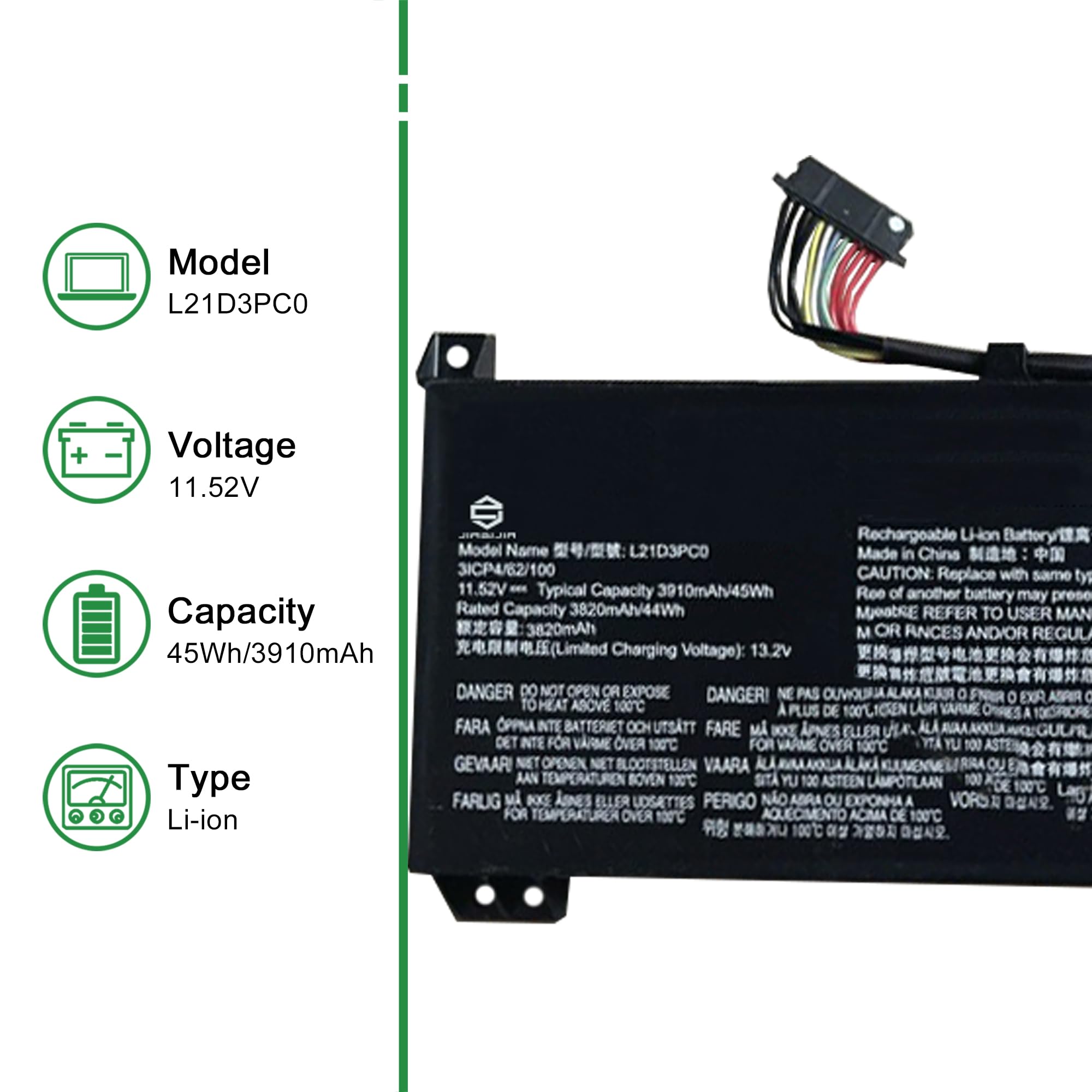 Amazon.com: JIAZIJIA L21D3PC0 Laptop Battery Replacement for