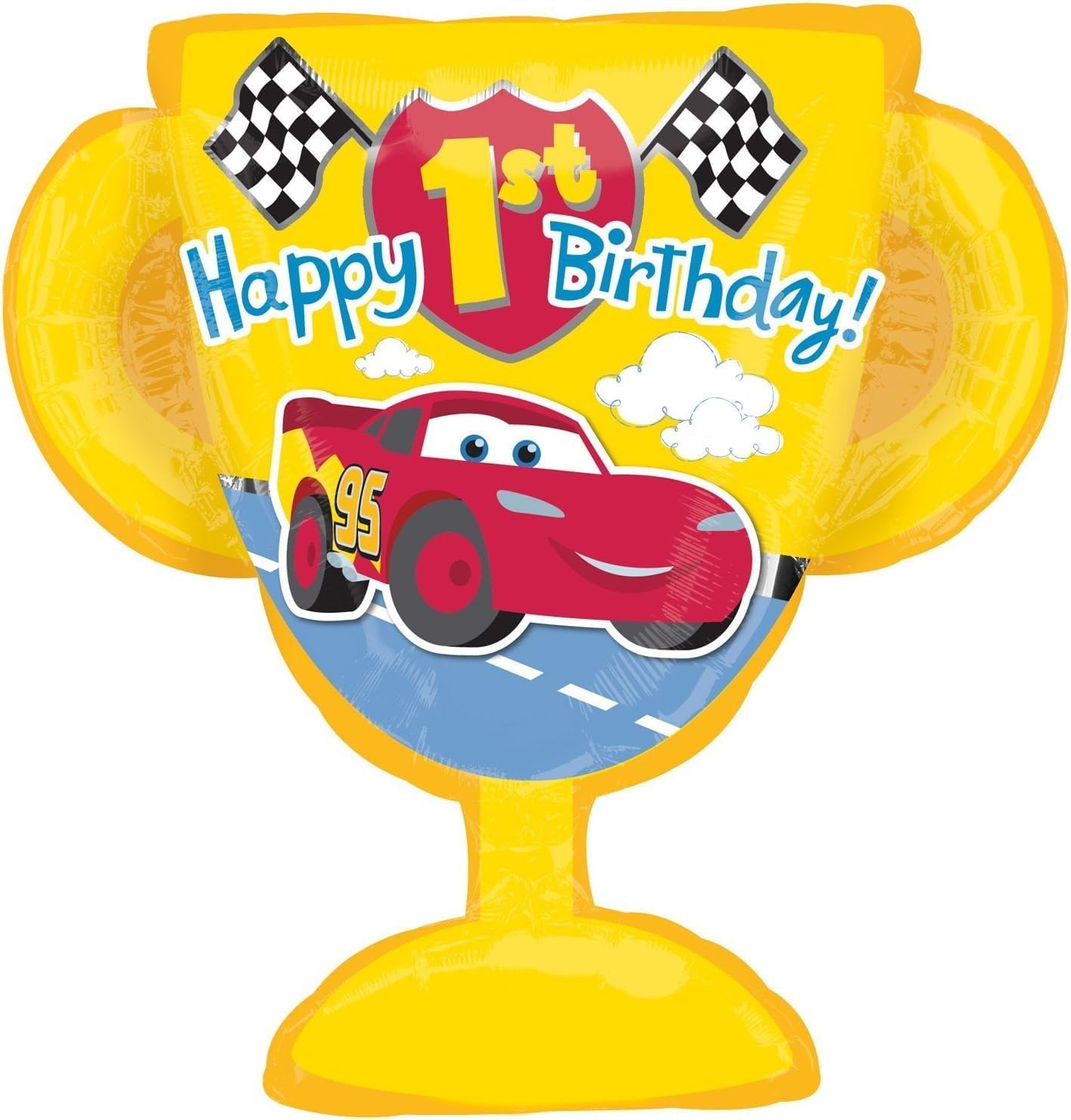 Cars 1st Birthday Party Supplies Trophy Balloon Bouquet Decorations