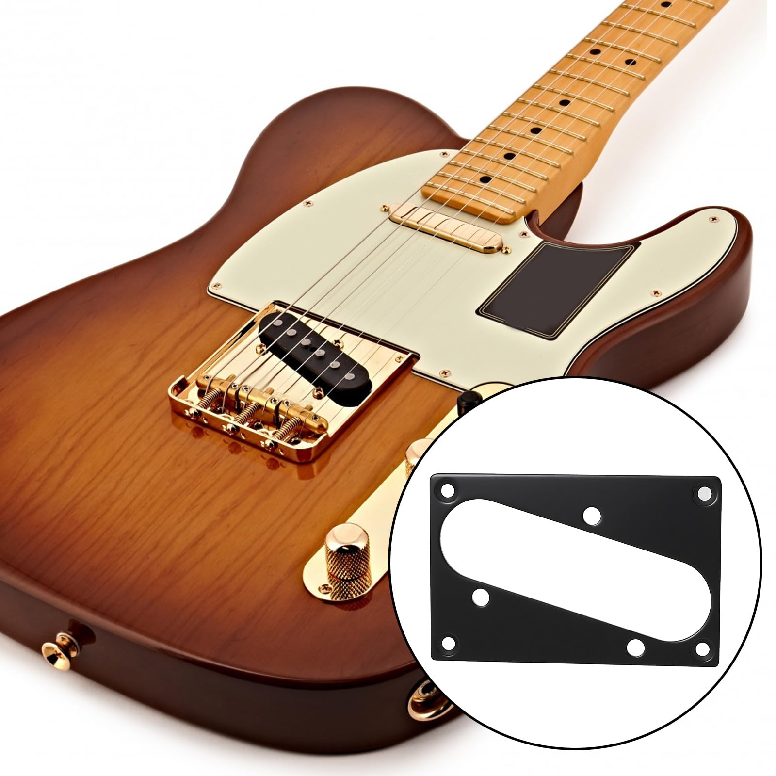 Briny River Guitar Bridge Pickup Mounting Frame Compatible with Telecaster Tele Guitars 77 x 50mm (Black) - Image 4