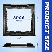 Vista 2 de Thyle 8 fundas de vinilo de 6 x 6 pulgadas, color negro, base de falda ajustable para poste, columna reutilizable para barandillas de 3 a 6.5