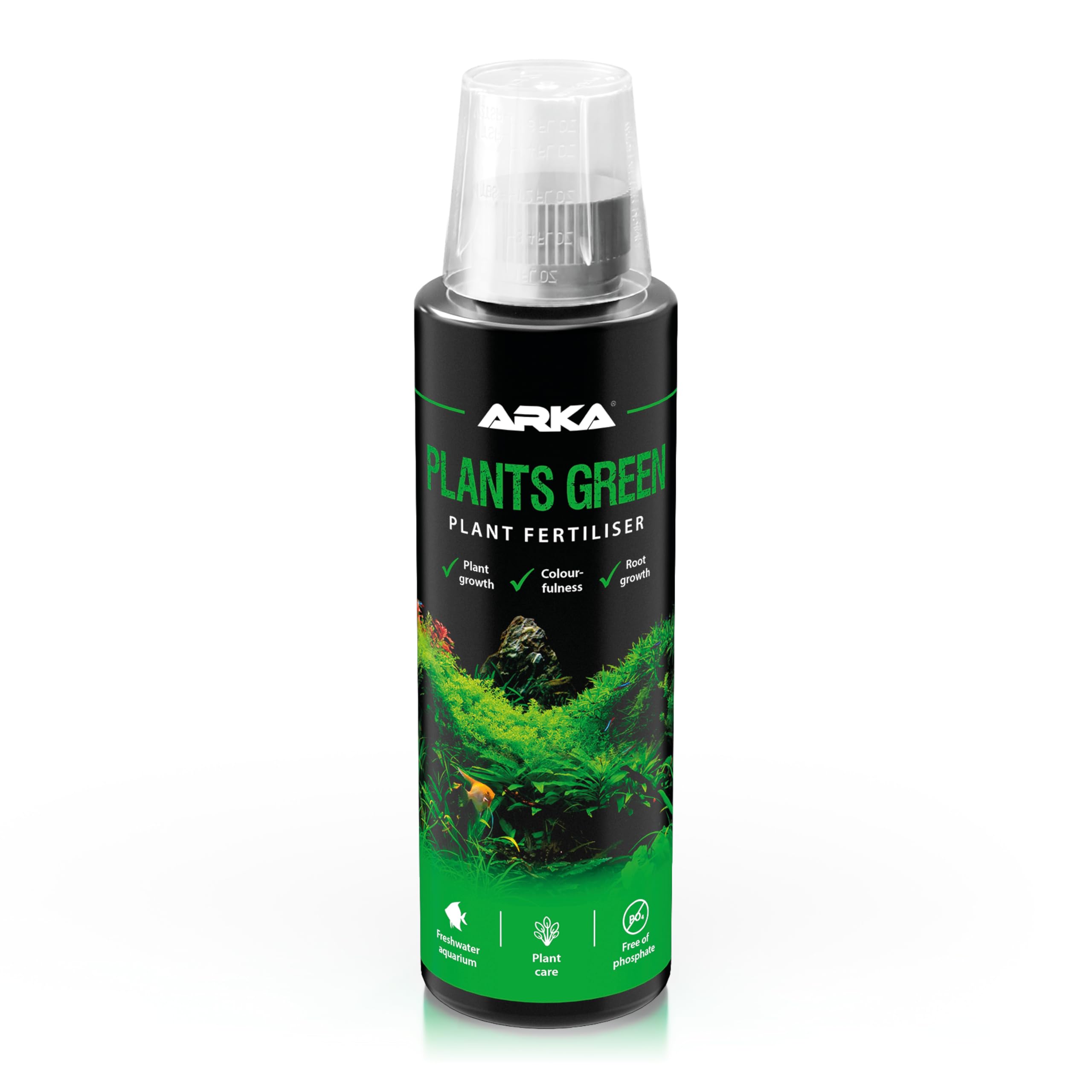 Aquarium plant fertiliser – ARKA Plants Green 236 ml – promotes lush growth & deep roots – complete liquid fertiliser with iron, vitamins & trace elements – easy dosing – for vibrant freshwater tanks