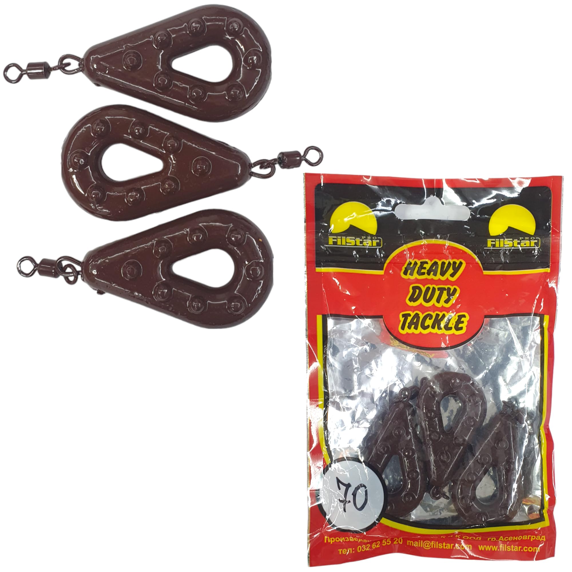 Ensemble de plomb de pêche de base anti-emmêlement avec émerillon rotatif 3x70g