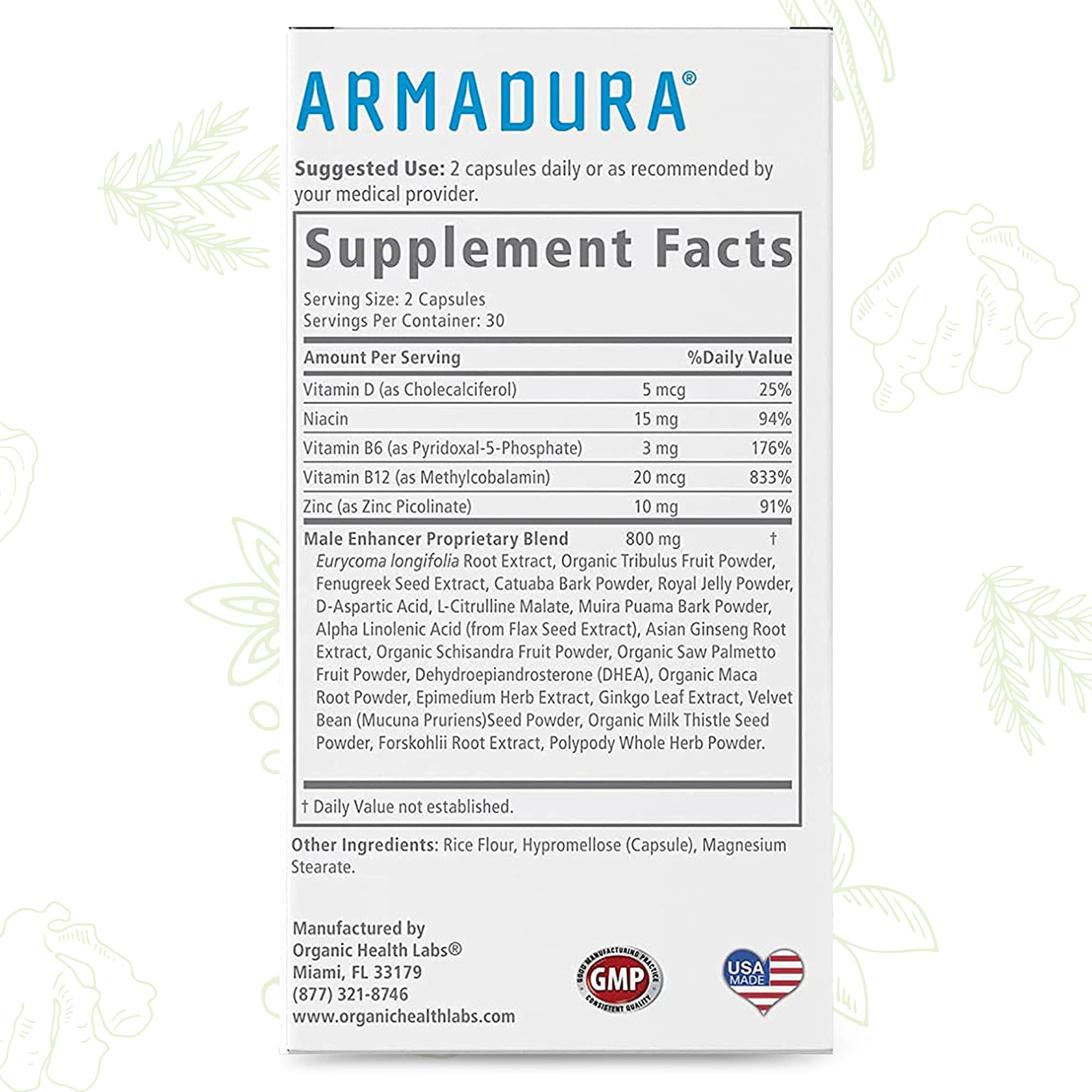 Armadura Testosterone Booster for Men, Male Enhancing Formula with