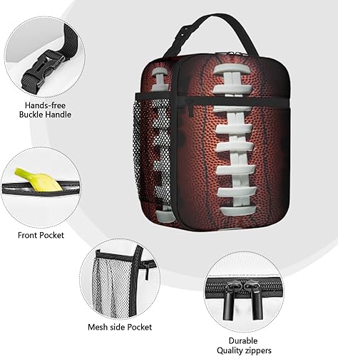 Miniatura 5 de Bolsa de almuerzo de fútbol para mujeres y hombres, lonchera reutilizable con aislamiento para el trabajo, oficina, escuela, picnic, bolsa portátil