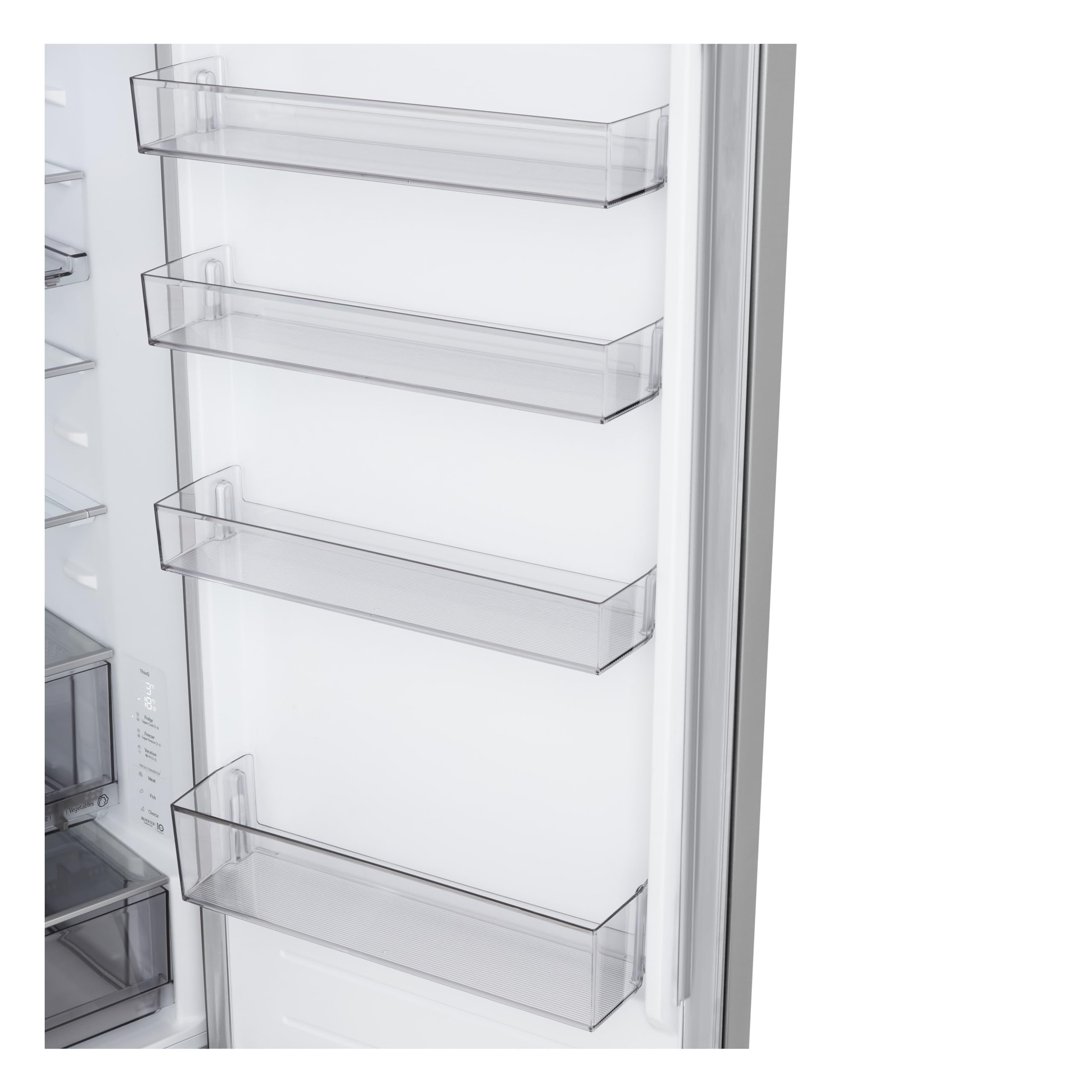 LG GBBS322CPY Frigorifero Combinato Larghezza 60 cm Fit & Max, Classe C, Raffreddamento Ottimizzato con AI Saving, Total No Frost, Door e Linear Cooling, 375 L, Smart Inverter, Wi-Fi, Prime Silver