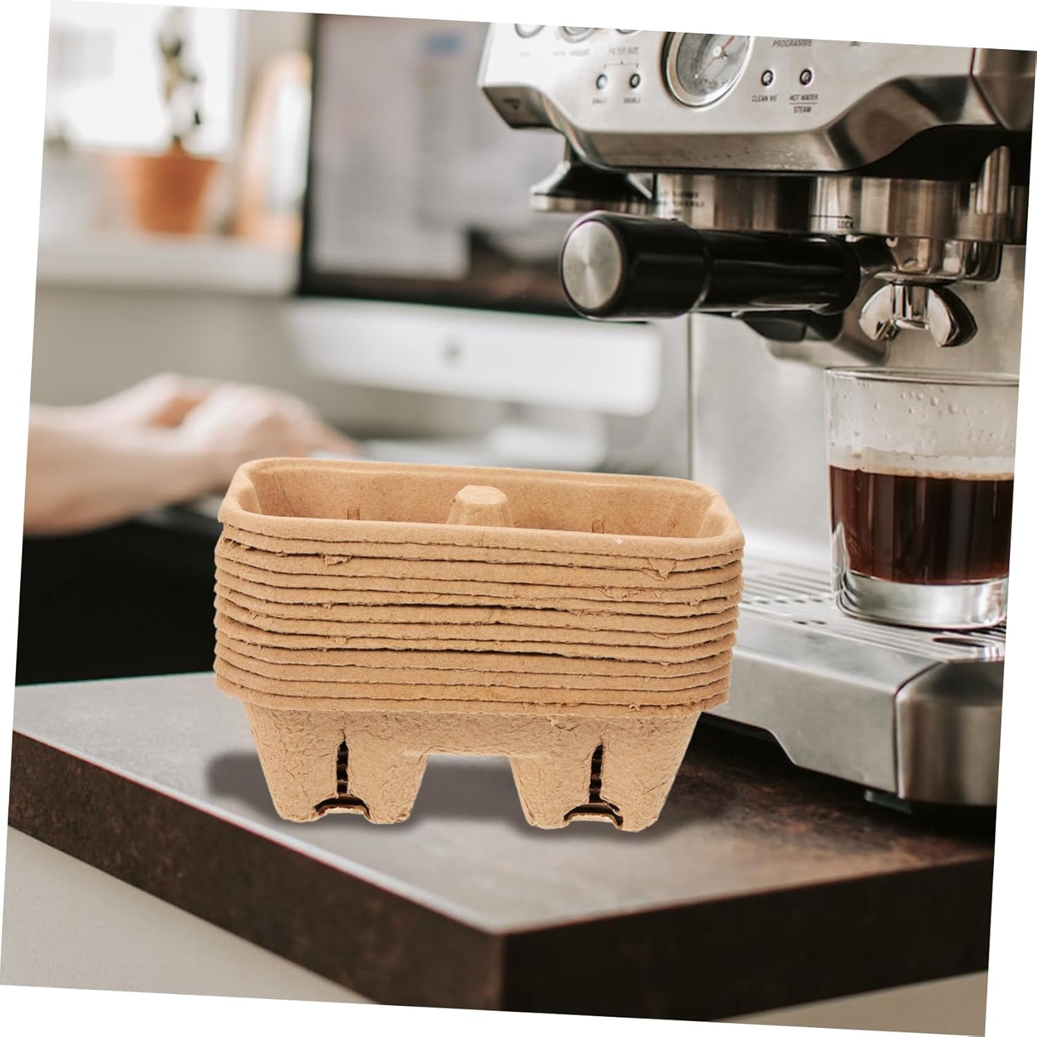 50pcs Coffee Cup Carrier Paper Tray Stackable Cup Holders Takeout Drink Holder for Outdoor