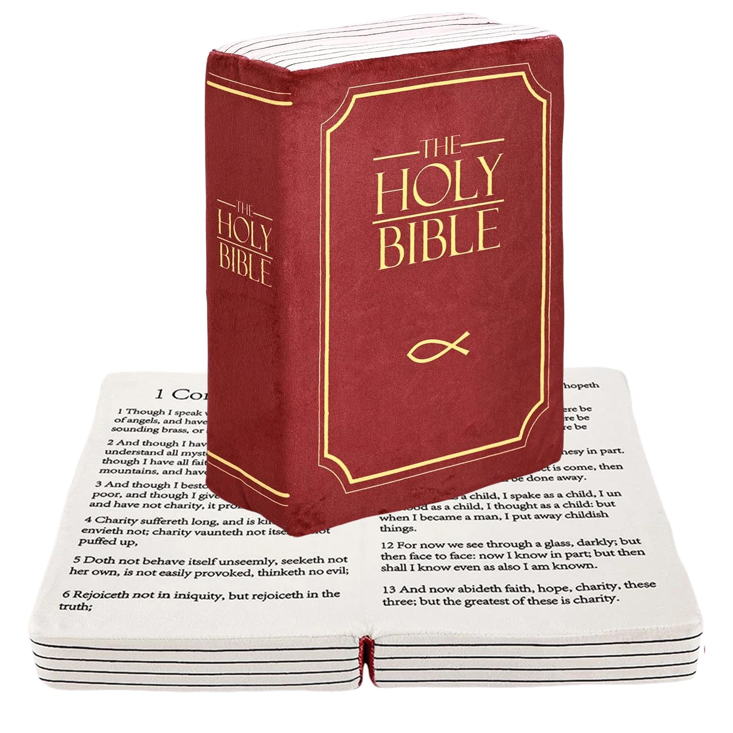 Nhemeylp Holy Bible Pillow Book - Soft, Book-Shaped Plush with Bible Verse for Christian Decor - Gifts for Adults and Children
