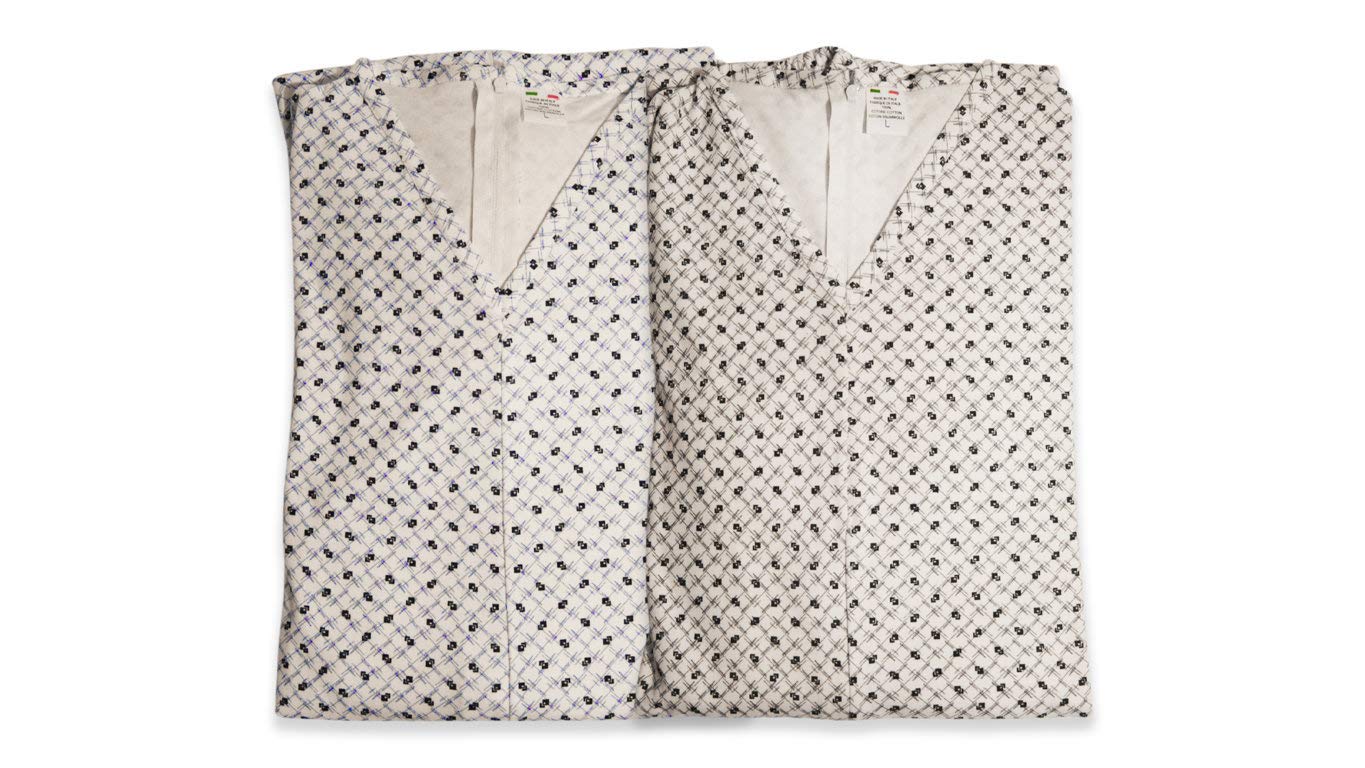 ZANI LUIGI ANGELO Pijama completo de invierno para hombre y mujer, manga larga con cremallera trasera, 100 % algodón, fabricado en Italia