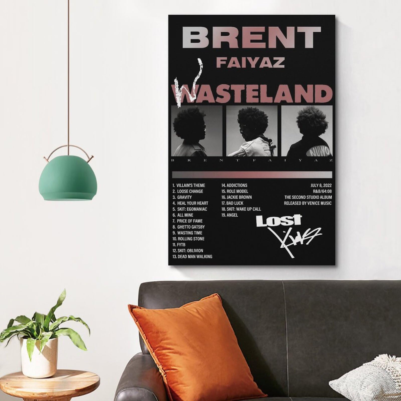 Brent Poster Faiyaz Sonder Son Album Couverture De L'album Poster De Musique Poster Sur Toile Décoration Murale Décoration Salon Chambre Sans Cadre 50 X 75 Cm