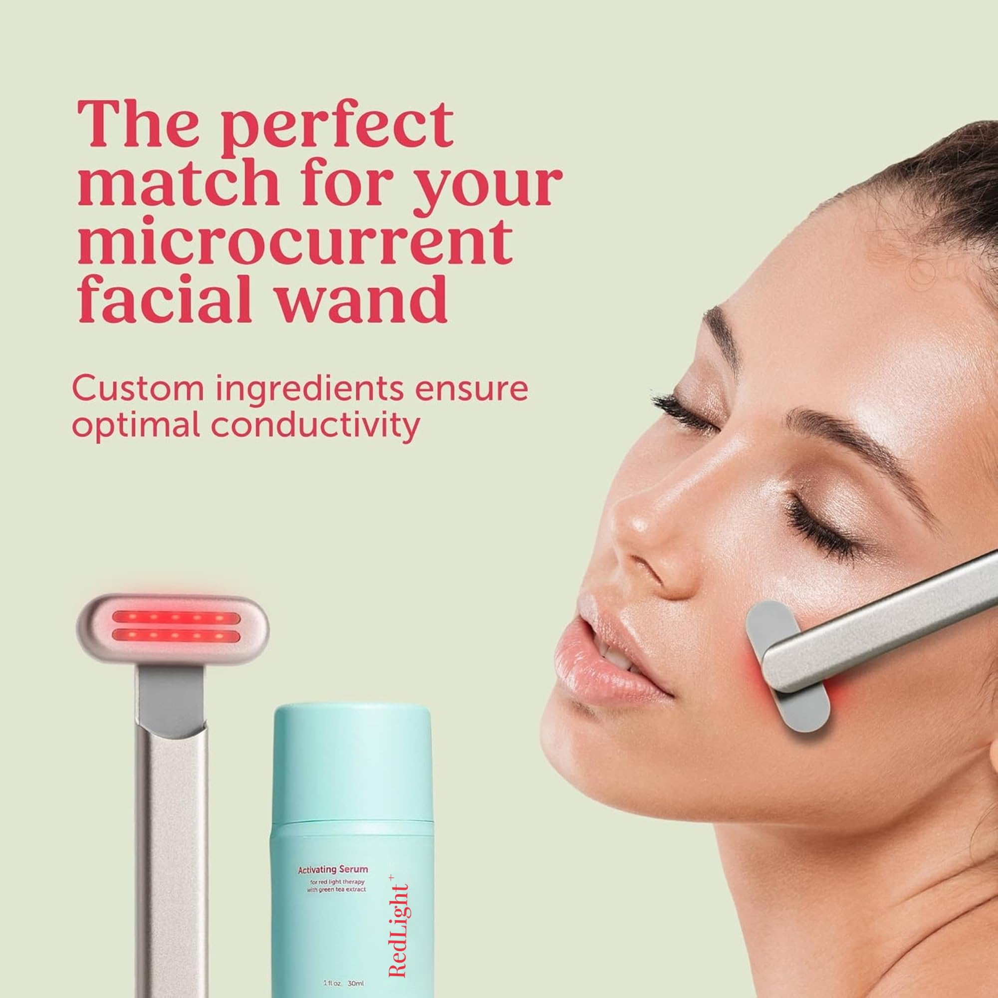 Berkland Serum aktywatorowe z terapią światłem czerwonym - wzmacnia działanie i redukuje zmarszczki dzięki temu nawilżającemu serum do twarzy z zieloną herbatą nawilżającym serum AC