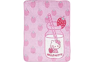 Hello Kitty Strawberry Milk Throw Blanket: Cozy Comfort for Kitty Lovers