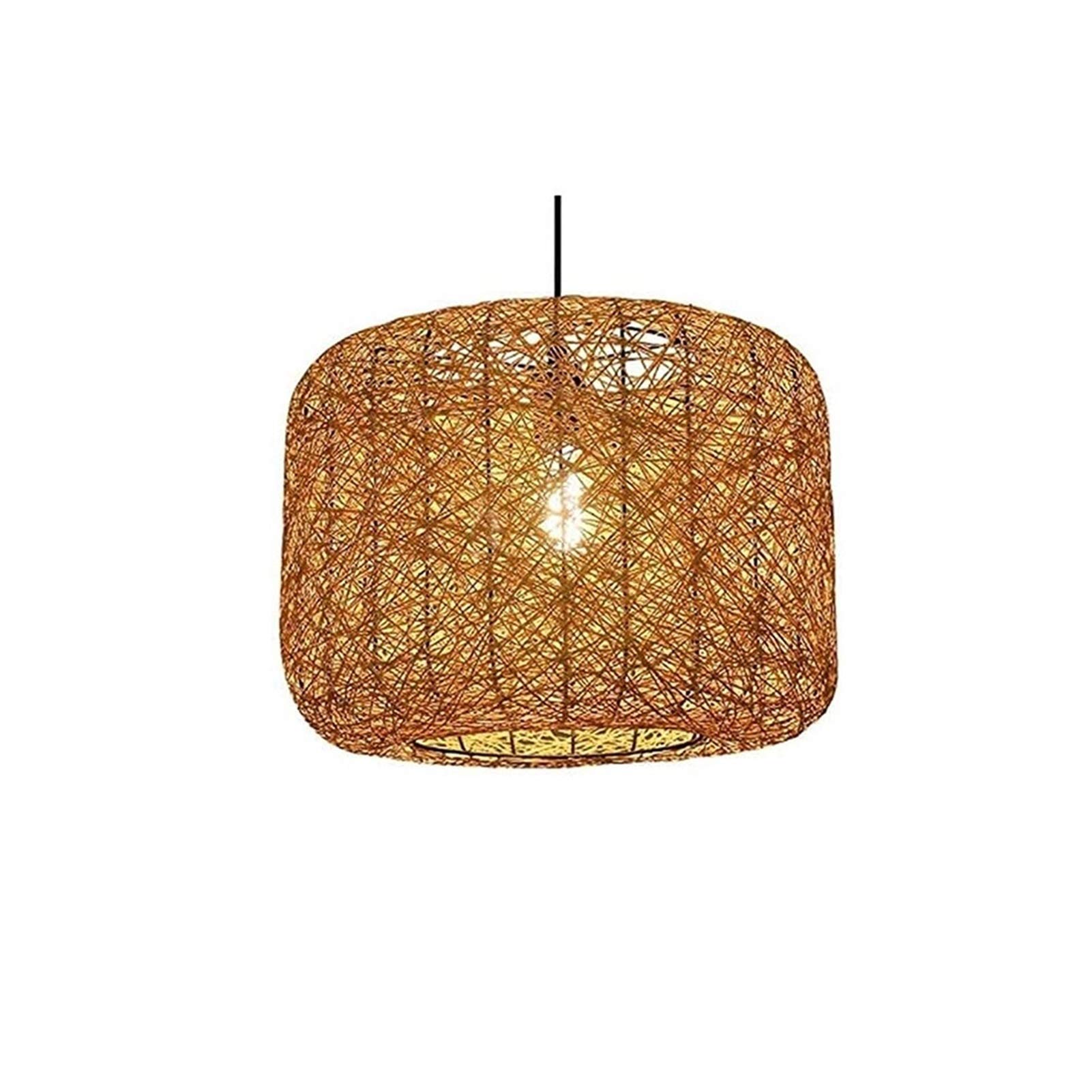 Lustre suspension de la jungle tropicale en rotin naturel tressé pour café