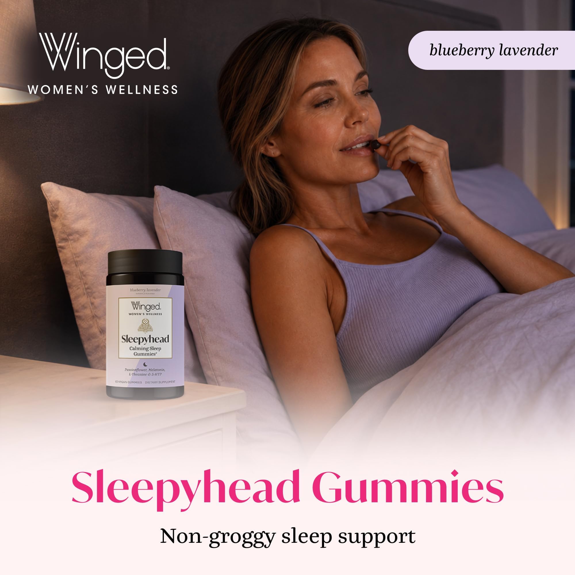 Winged Wellness Sleepyhead Natural Sleep Gummies for Women, 60 Gummies — Amazon image 2