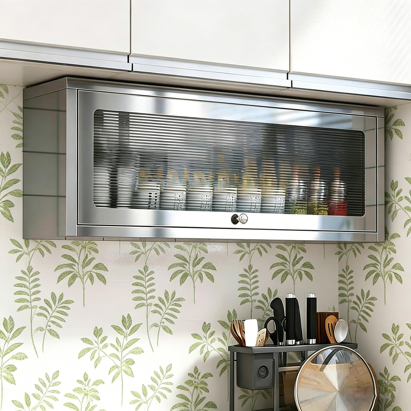 Armadietto portaoggetti da parete, senza adesivo per trapano, impermeabile, in acciaio inox, con porta in vetro, per bagno, design salvaspazio