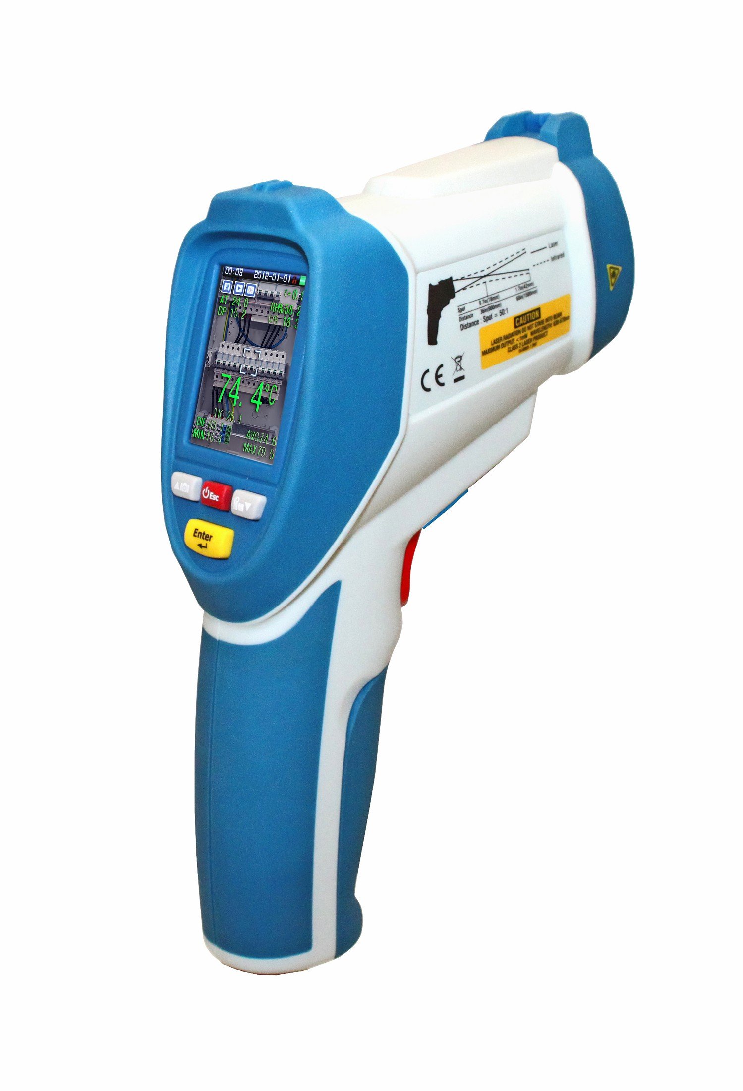 PeakTech P 4955 IR Thermometer Datenlogger bis 2200 °C, Infrarot Thermo-Hygrometer mit Dual Laser, Fotofunktion und Videoaufzeichnung
